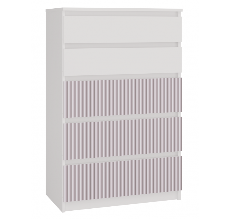 Komoda Malwa M5 Arteso z szufladami do pokoju dziecięcego 70 cm biały/różowy