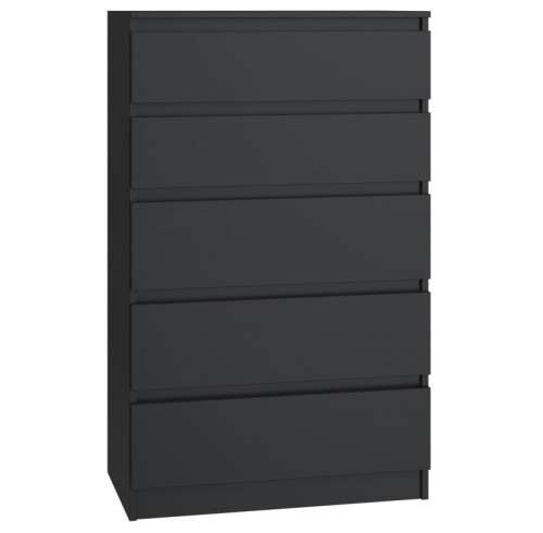 Komoda Malwa M5 z szufladami do salonu 70 cm czarny