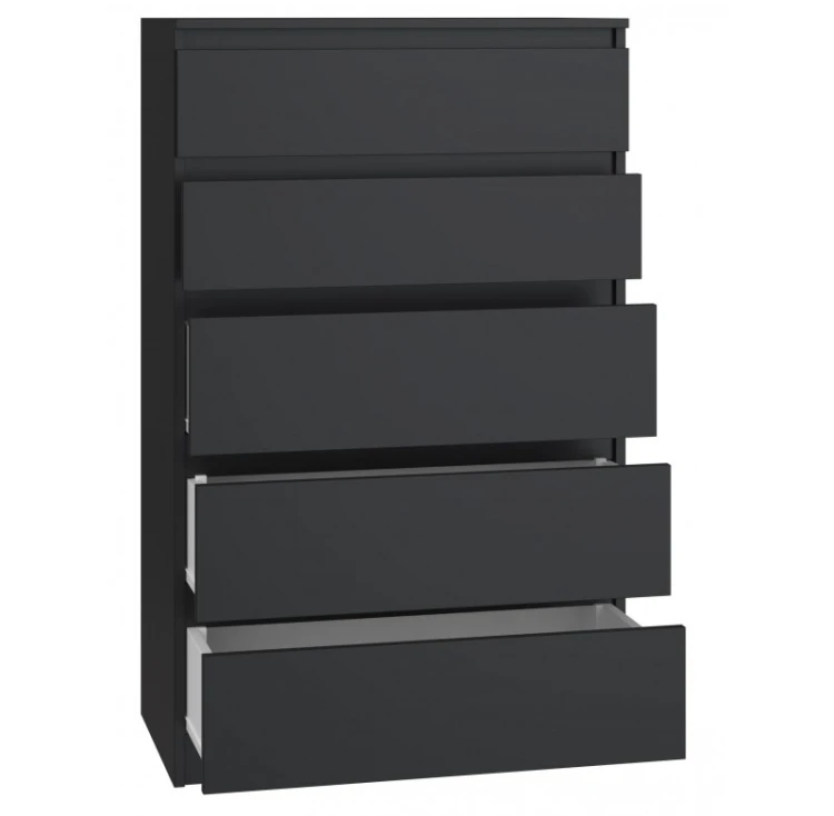 Komoda Malwa M5 z szufladami do salonu 70 cm czarny