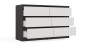 Komoda Malwa M6 120 cm z szufladami do salonu antracyt/biały