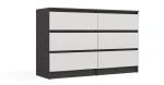 Komoda Malwa M6 120 cm z szufladami do salonu antracyt/biały
