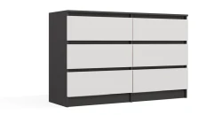 Komoda Malwa M6 120 cm z szufladami do salonu antracyt/biały