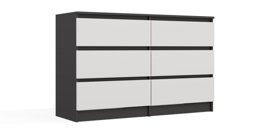 Komoda Malwa M6 120 cm z szufladami do salonu antracyt/biały