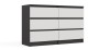 Komoda Malwa M6 120 cm z szufladami do salonu antracyt/biały
