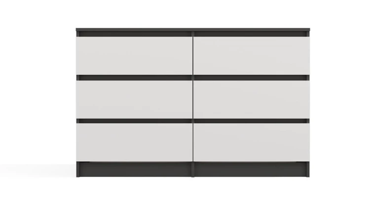 Komoda Malwa M6 120 cm z szufladami do salonu antracyt/biały