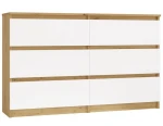 Komoda Malwa M6 120 cm z szufladami do salonu dąb artisan/biały