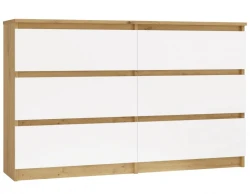 Komoda Malwa M6 120 cm z szufladami do salonu dąb artisan/biały