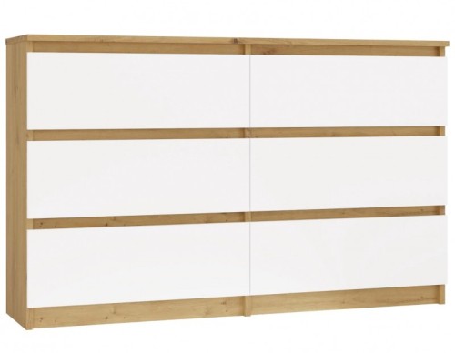Komoda Malwa M6 120 cm z szufladami do salonu dąb artisan/biały