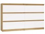 Komoda Malwa M6 120 cm z szufladami do salonu dąb artisan/biały