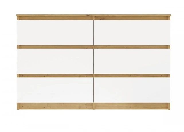 Komoda Malwa M6 120 cm z szufladami do salonu dąb artisan/biały