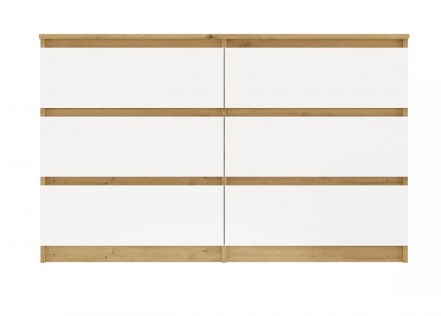 Komoda Malwa M6 120 cm z szufladami do salonu dąb artisan/biały