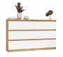 Komoda Malwa M6 120 cm z szufladami do salonu dąb artisan/biały