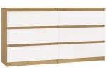 Komoda Malwa M6 140 cm z szufladami do salonu dąb artisan/biały