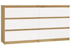 Komoda Malwa M6 140 cm z szufladami do salonu dąb artisan/biały