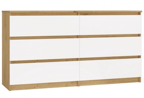 Komoda Malwa M6 140 cm z szufladami do salonu dąb artisan/biały