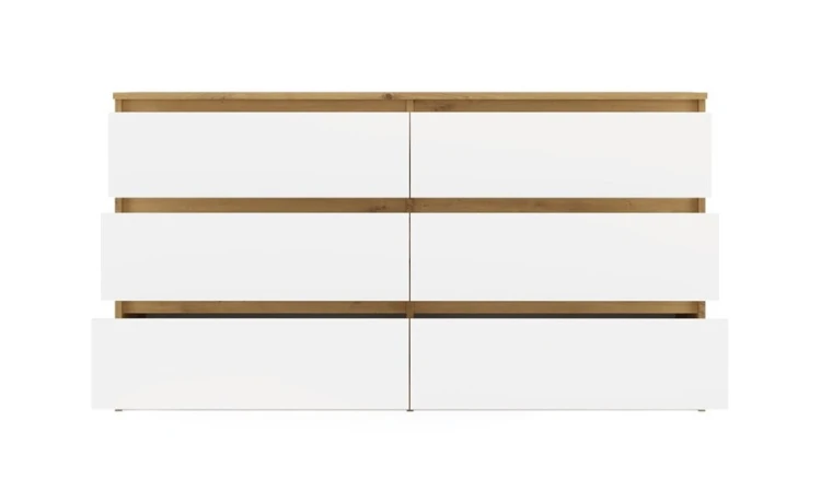 Komoda Malwa M6 140 cm z szufladami do salonu dąb artisan/biały