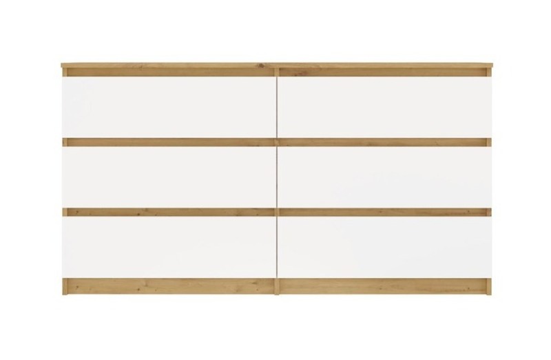 Komoda Malwa M6 140 cm z szufladami do salonu dąb artisan/biały
