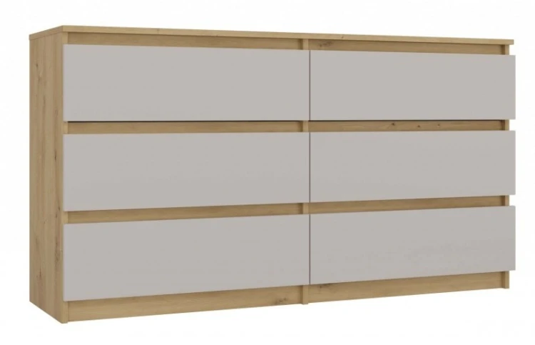 Komoda Malwa M6 140 cm z szufladami do salonu dąb artisan/kaszmir