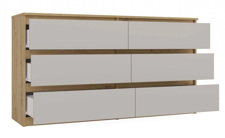 Komoda Malwa M6 140 cm z szufladami do salonu dąb artisan/kaszmir