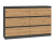 Komoda Malwa M6 120 cm z szufladami do salonu antracyt/dąb artisan
