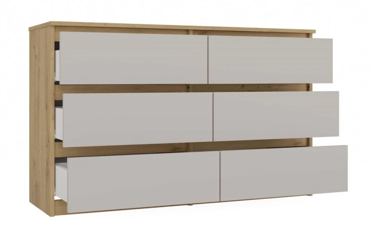 Komoda Malwa M6 120 cm z szufladami do salonu dąb artisan/kaszmir