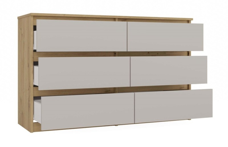 Komoda Malwa M6 120 cm z szufladami do salonu dąb artisan/kaszmir