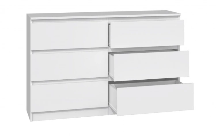 Komoda Malwa M6 120 cm z szufladami do salonu biały