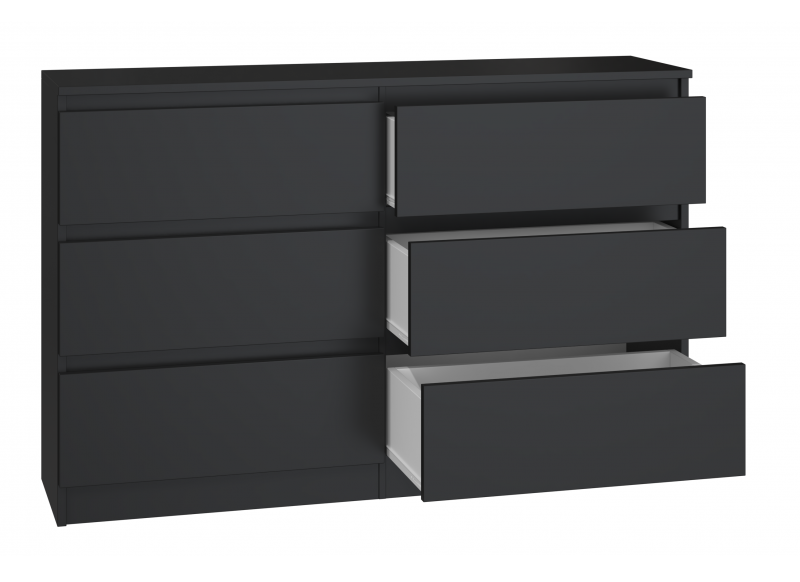 Komoda Malwa M6 120 cm z szufladami do salonu czarny
