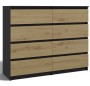 Komoda Malwa M8 120 cm z szufladami do salonu antracyt/dąb artisan