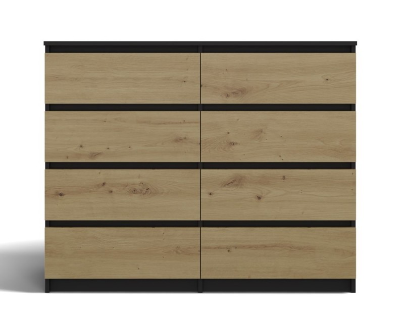Komoda Malwa M8 120 cm z szufladami do salonu antracyt/dąb artisan