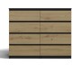 Komoda Malwa M8 120 cm z szufladami do salonu antracyt/dąb artisan