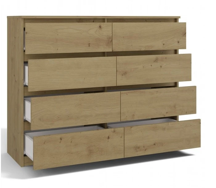 Komoda Malwa M8 120 cm z szufladami do salonu dąb artisan