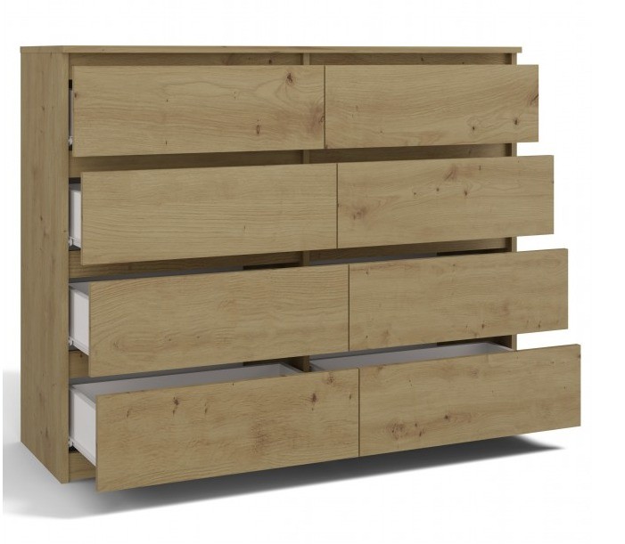 Komoda Malwa M8 120 cm z szufladami do salonu dąb artisan