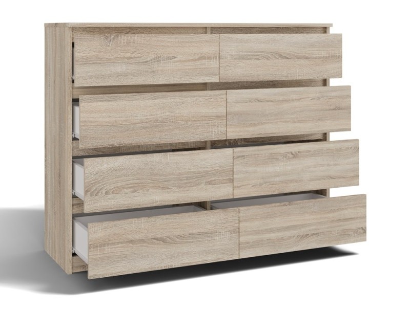 Komoda Malwa M8 120 cm z szufladami do salonu dąb sonoma
