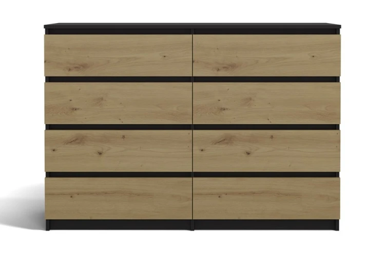Komoda Malwa M8 140 cm z szufladami do salonu antracyt/dąb artisan