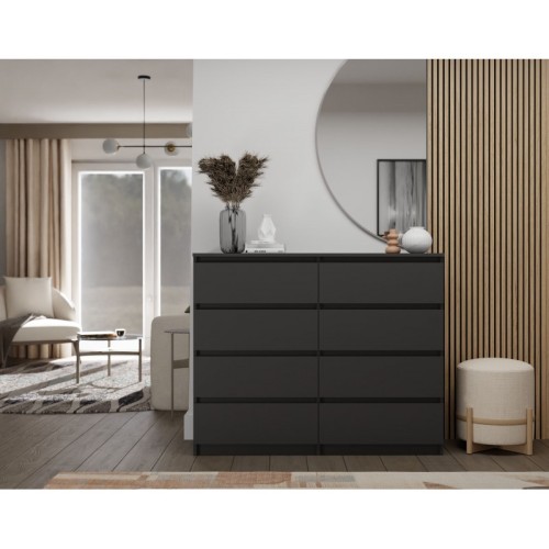 Komoda Malwa M8 140 cm z szufladami do salonu czarny