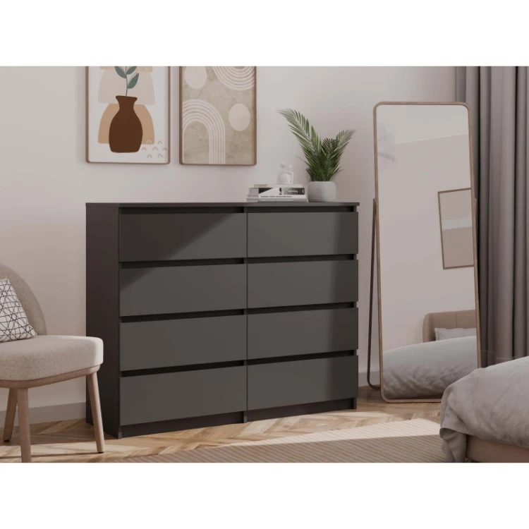 Komoda Malwa M8 140 cm z szufladami do salonu czarny
