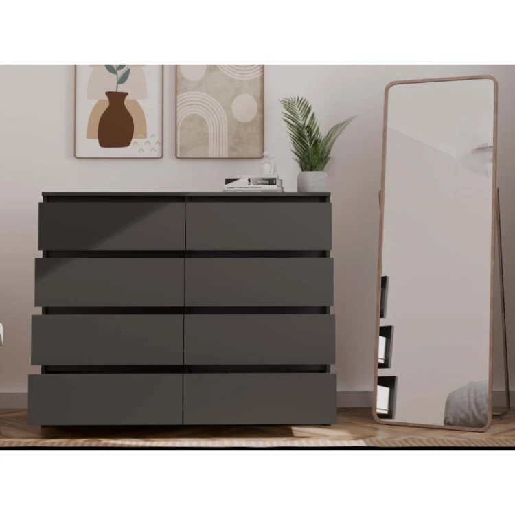 Komoda Malwa M8 140 cm z szufladami do salonu czarny