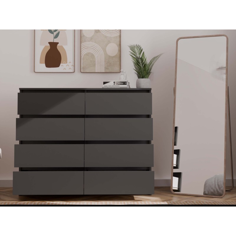 Komoda Malwa M8 140 cm z szufladami do salonu czarny