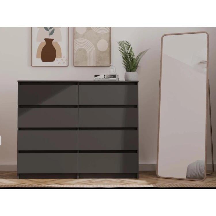 Komoda Malwa M8 140 cm z szufladami do salonu czarny