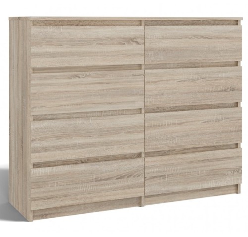Komoda Malwa M8 140 cm z szufladami do salonu dąb sonoma