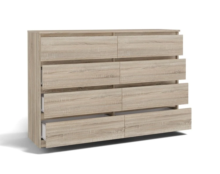 Komoda Malwa M8 140 cm z szufladami do salonu dąb sonoma