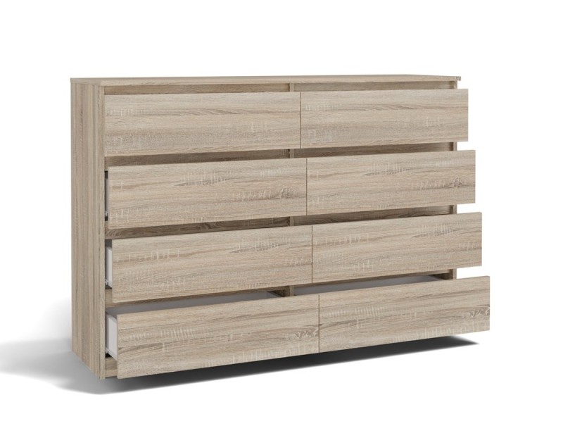 Komoda Malwa M8 140 cm z szufladami do salonu dąb sonoma