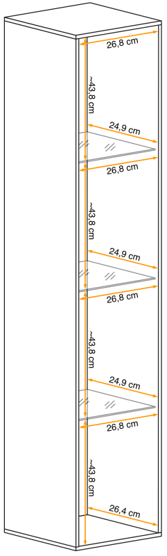 Witryna Switch WW 1 wisząca wysoka do salonu
