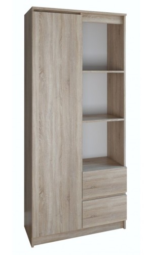 Regał biurowy Bily RS-80 z półkami i szafką 80 cm dąb sonoma