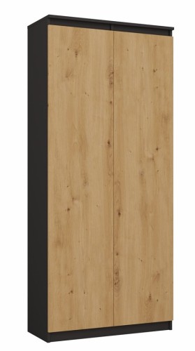 Regał biurowy Hemn RS-80 zamykany nowoczesny 80 cm antracyt/dąb artisan