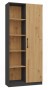 Regał biurowy Malwa RD-80 półotwarty nowoczesny 80 cm antracyt/dąb artisan