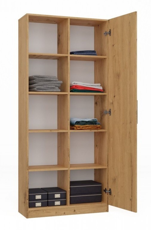 Regał biurowy Malwa RD-80 półotwarty nowoczesny 80 cm dąb artisan