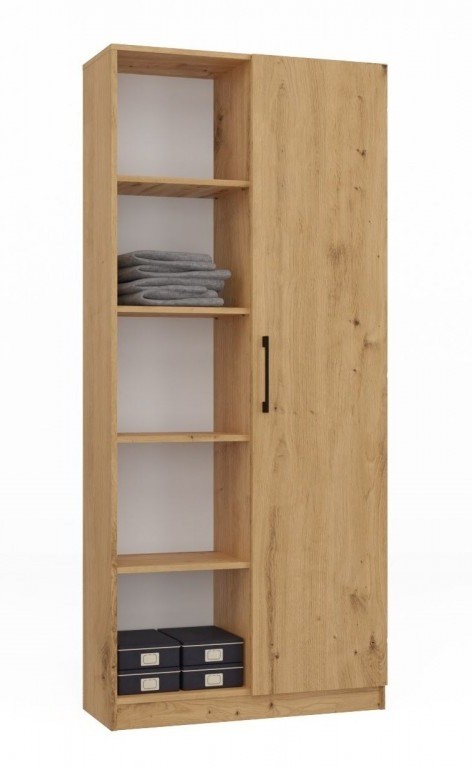 Regał biurowy Malwa RD-80 półotwarty nowoczesny 80 cm dąb artisan