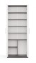 Regał biurowy Oliv 2D zamykany z półkami nowoczesny 74 cm antracyt/biały